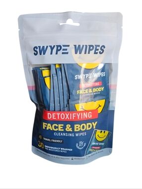 Swype Wipes Detoxifying Face & Body Cleansing Wipes - 30ct